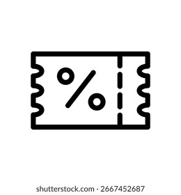 Diseño de Vector de icono de contorno de cupón de descuento bueno para el Web o el App móvil
