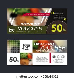 discount voucher template with clean and modern pattern and place for your business related photos. Vector illustration