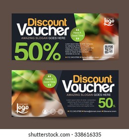 discount voucher template with clean and modern pattern and place for your business related photos. Vector illustration