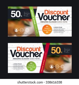 discount voucher template with clean and modern pattern and place for your business related photos. Vector illustration