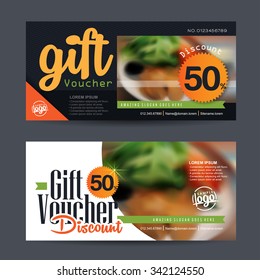 discount voucher template with clean and modern pattern and place for your business related photos. Vector illustration