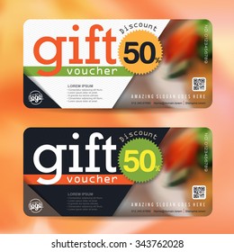 discount voucher template with clean and modern pattern and place for your business related photos. Vector illustration