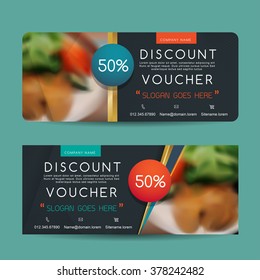 discount voucher template with clean and modern pattern and place for your business related photos. Vector illustration