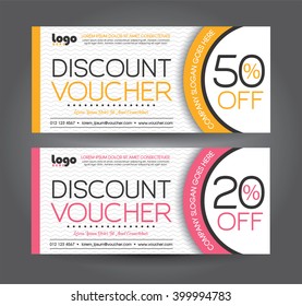 Discount voucher template with clean and modern pattern. Vector illustration