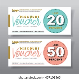 Discount voucher template with clean, modern, rich and golden pattern. Vector illustration