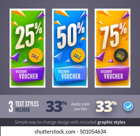 Discount voucher template with clean and modern pattern. Vector illustration