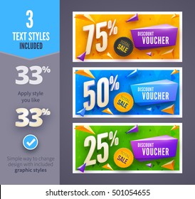 Discount voucher template with clean and modern pattern. Vector illustration