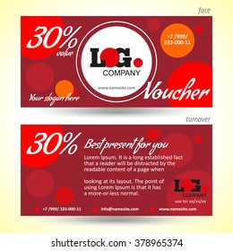 discount voucher template with colorful pattern,cute gift voucher certificate coupon design template, business card loyalty. Vector illustration
