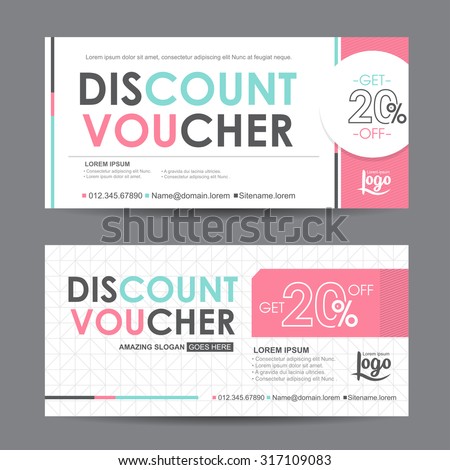 discount voucher template colorful patterncute gift のベクター画像