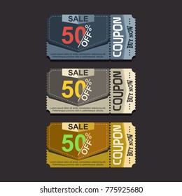 Discount voucher template coupon vector