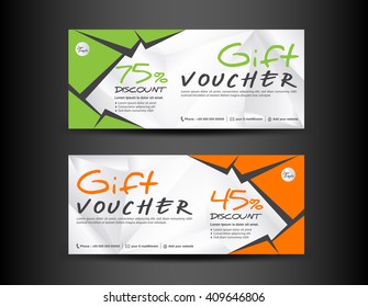 orange green gift voucher template coupon のベクター画像素材