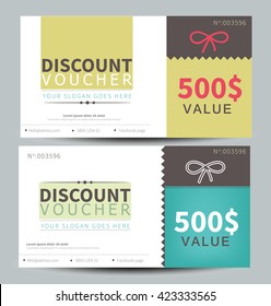 Discount voucher template, flat design