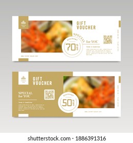 Discount voucher template with modern design. suitable for restaurant or culinary bussines. vector illustration