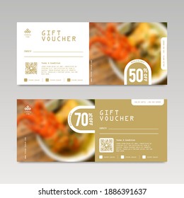 Discount voucher template with modern design. suitable for restaurant or culinary bussines. vector illustration