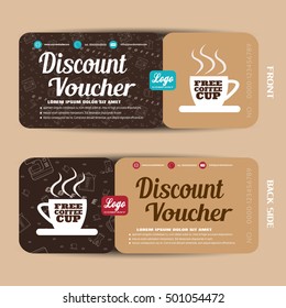 Discount voucher vector illustration to increase sales of coffee.