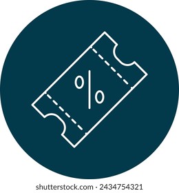 Discount Voucher Vector Line Circle Icon Design