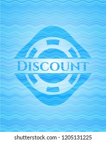 Discount water wave concept badge background.