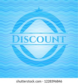 Discount water wave representation style emblem.