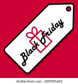 Discount white tag Black Friday. Sale coupon. Flat vector illustration