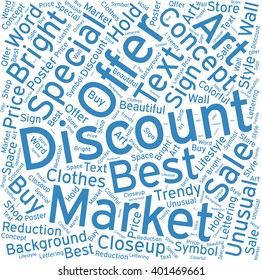 Discount ,Word cloud art  background