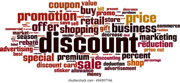 Discount Word Cloud Concept Vector Illustration Stock Vector (Royalty ...