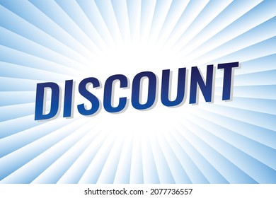 concepto de palabra de descuento ilustración vectorial con líneas azules brillantes y estilo 3d, página de inicio, plantilla, ui, web, aplicación móvil, afiche, banner, volante, fondo, tarjeta de regalo, cupón, etiqueta, papel tapiz