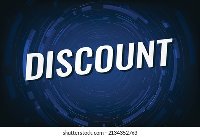 concepto de palabra de descuento ilustración vectorial con estilo de círculo azul y 3d, página de inicio, plantilla, ui, web, aplicación móvil, afiche, banner, volante, fondo, tarjeta de regalo, cupón, etiqueta, papel tapiz