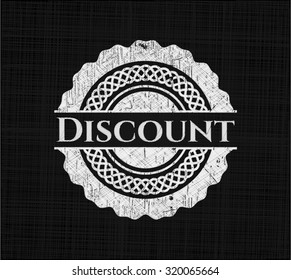 Discount written on a blackboard
