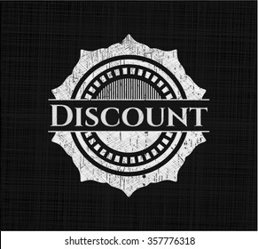 Discount written on a blackboard