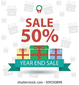 discount year end sale vector illustration