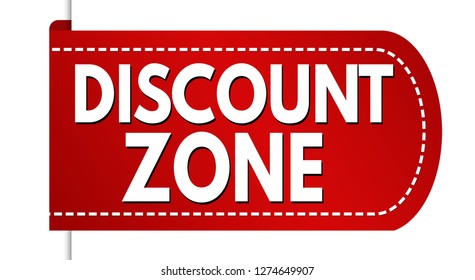 Discount zone banner design on white background, vector illustration