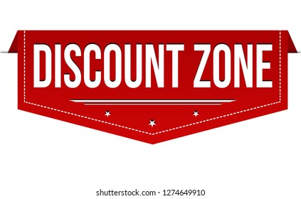 Discount zone banner design on white background, vector illustration