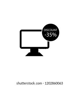 Discount,computer icon. Element of black friday icon for mobile concept and web apps. Detailed Discount,computer icon can be used for web and mobile