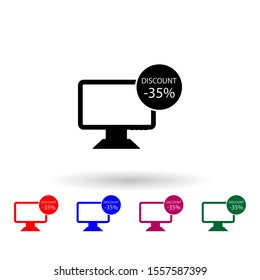 Discount,computer multi color icon. Simple glyph, flat vector of black friday icons for ui and ux, website or mobile application