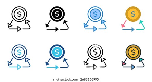 Discounted Cash Flow icon set multiple style collection 
