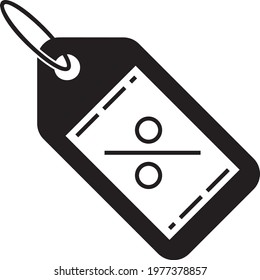 Discounted item paper tag Concept, percentage promotional label Vector Icon Design, Retail Shop Equipment Symbol, Supermarket fixtures Sign, Grocery Store Supplies Stock illustration
