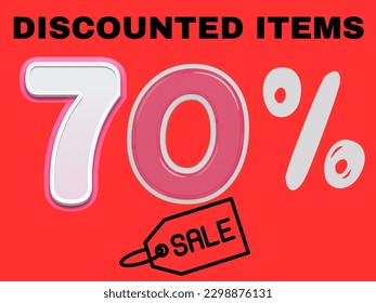 Discounted items up to 70 percent off