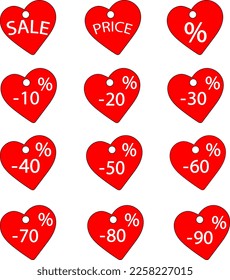 Discounted price tags for Valentine's Day and International Women's Day