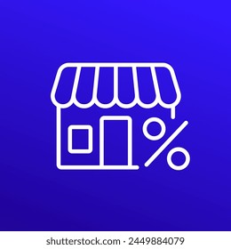 discounter icon, discount store line vector