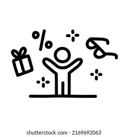Rabatte und Geschenke für Kunden, Symbol für das Treueprogramm, Vektorgrafik