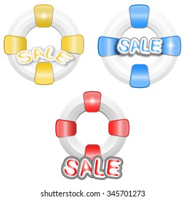 Discounts. Icons for sales. Stylized icons on a white background