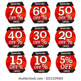 discounts labels red