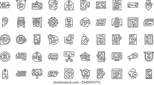Rabatte und bietet Icons Hochwertige Vektorsymbol-Kollektion mit editierbarem Strich. Ideal für professionelle und kreative Projekte.