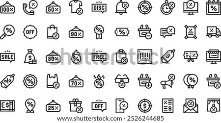 Discounts and offers icons High-Quality Vector Icons Collection with Editable Stroke. Ideal for Professional and Creative Projects.