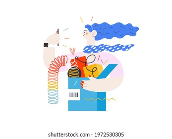 Discounts, sale, promotion. Flat vector modern illustration