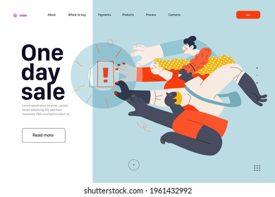Discounts, sale, promotion, web template. Flat vector