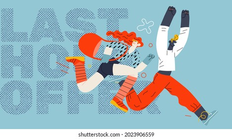 Discounts, sale, promotion, web template. Flat vector
