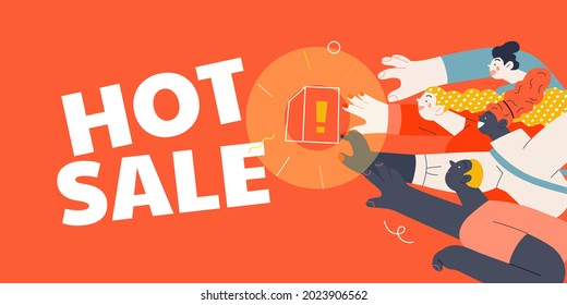 Discounts, sale, promotion, web template. Flat vector