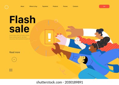 Discounts, sale, promotion, web template. Flat vector