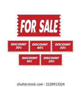 Discounts, Sales. Icon set ticket discount up to 90%. simple vector illustration. concept for infographic, website or app.